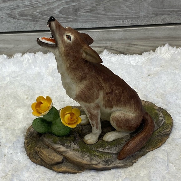 COYOTE  Howling by Cacti ANDREA BY SADET #8615 MADE IN JAPAN IN 1990 - Picture 6 of 11